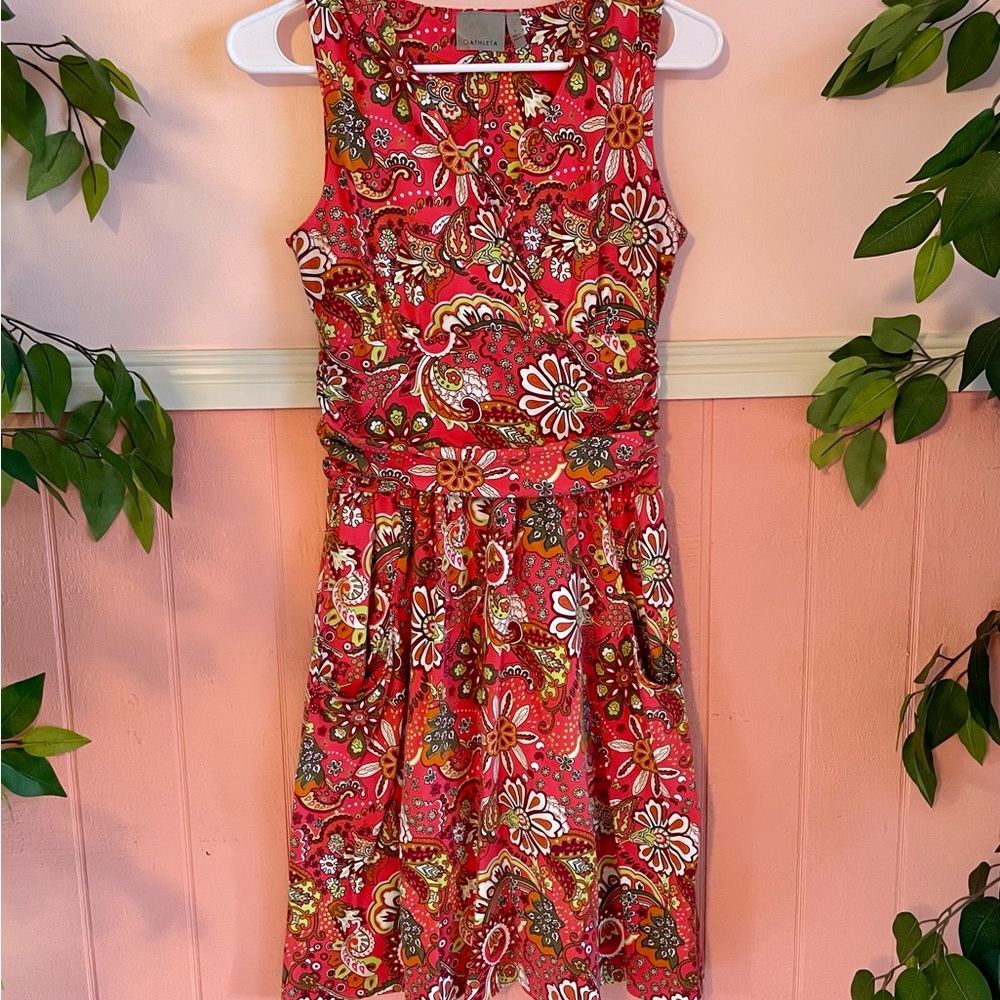 Athleta Jura Orange Paisley Print Dress